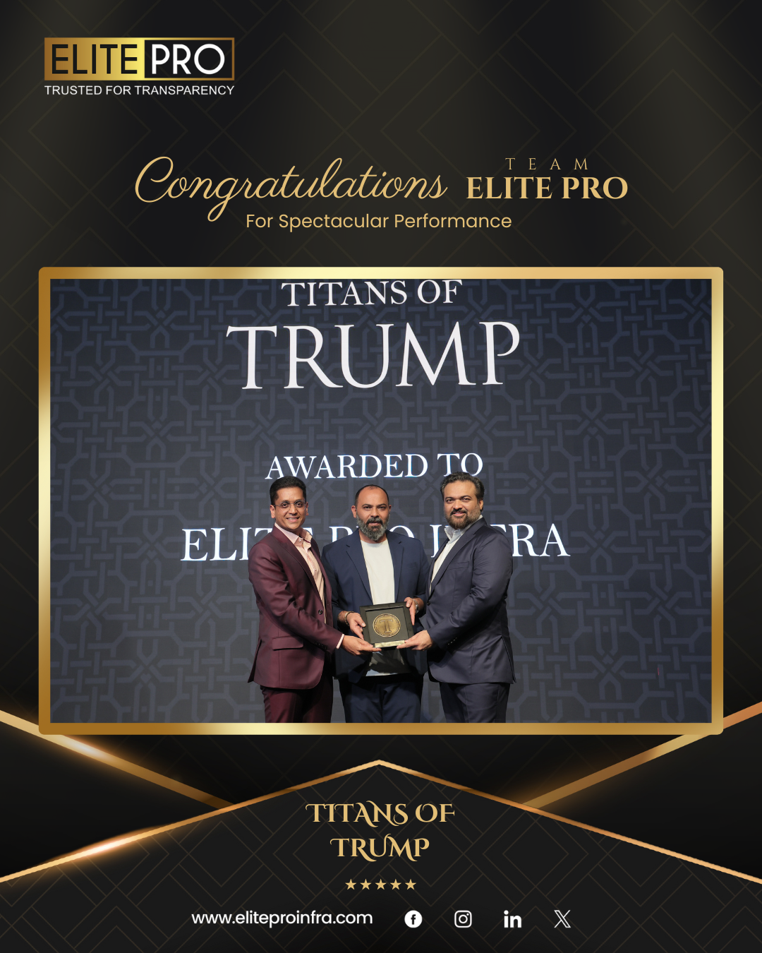 Elite Pro Infraventure award recognition