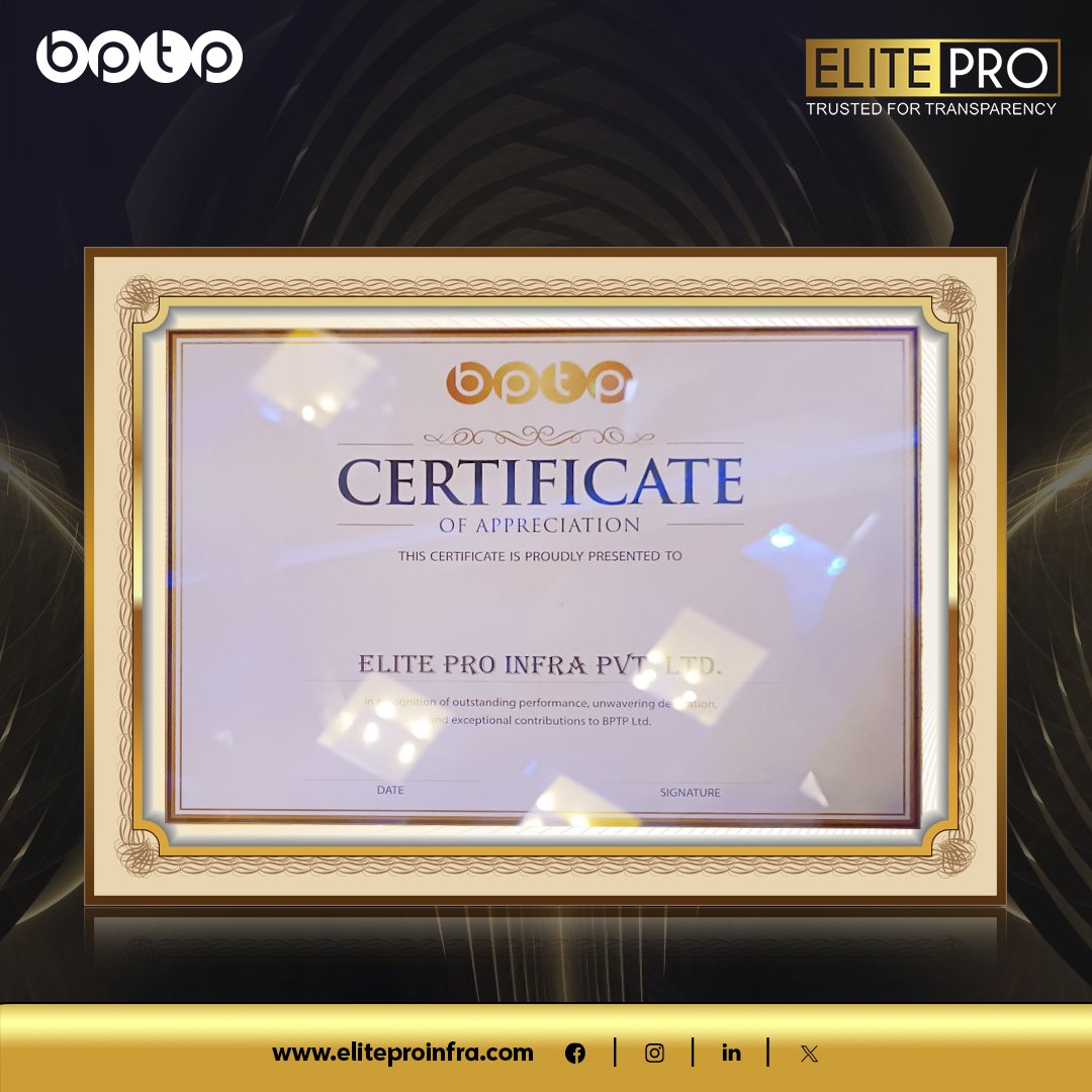 Elite Pro Infraventure award recognition