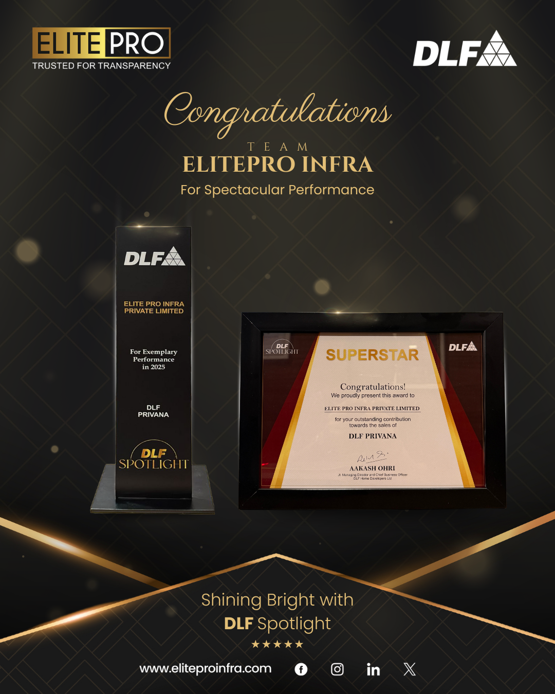 Elite Pro Infraventure award recognition